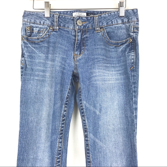 Aeropostale Hailey Skinny Flare Jeans 3/4 Blue - Picture 2 of 8